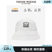 TeenieWeenie小熊加宽防晒帽子鸭舌帽出游时尚休闲女士夏白色帽子