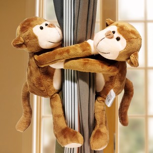 可爱窗帘扣挂饰动物小猴子公仔带绳儿童装饰点缀配件小饰品绑饰
