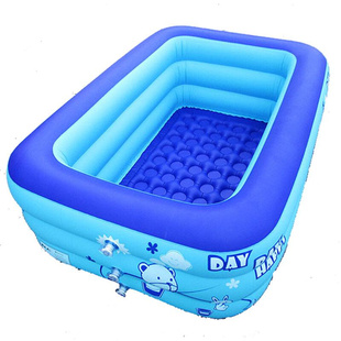 送海洋球约1.3米3层游泳池小孩洗澡浴盆，婴儿充气儿童玩具池家用成