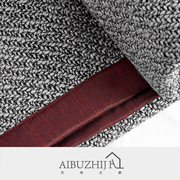 软装样板房北欧简约现代新中式床尾毯灰黑色间红色X包边搭巾搭毯