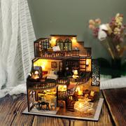 弘达创意DIY模型拼装小屋loft复古奢华装饰3D娃娃屋礼物手办