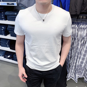 CK Calvin Klein男士夏季简约百搭纯色圆领字母短袖T恤基础打底衫