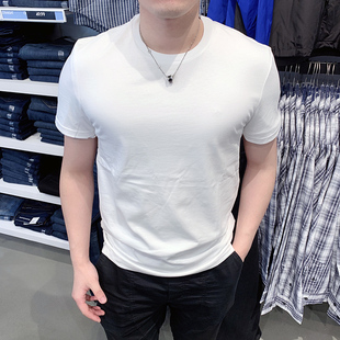 ckcalvinklein男士夏季圆领，纯色字母短袖t恤精梳棉基础款打底衫