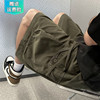 日系军绿色工装短裤男夏季高街机能美式复古大口袋宽松休闲五分裤