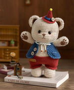 手工diy钩针编织毛线玩偶，娃娃材料包带帽小熊，自制材料送情侣礼物