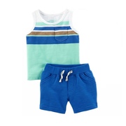 男童夏季套装宝宝背心t恤短裤，二件套2020年童装儿童运动热裤