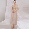 越南小众品牌轻奢网纱高级感蕾丝，刺绣收腰法式礼服连衣裙女公主裙