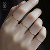 18k金芝麻(金芝麻)珠黄金，手工编绳特细戒指，可调节叠戴小众设计礼物指环
