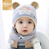 宝宝帽子冬季婴儿针织保暖毛线帽儿童纯棉秋冬款婴幼儿男童护耳帽