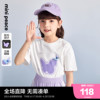 minipeace太平鸟童装女童短袖，t恤夏季反光儿童上衣纯棉宽松