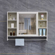 浴室镜柜挂墙式带置物架碳纤维，卫生间镜子简约洗漱台收纳柜储物单