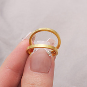 食指素圈戒指女高级感彩金素，戒时尚指环，小指个性仿黄金尾戒不掉色