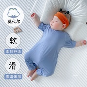 宝宝莫代尔连体衣婴儿睡衣，夏季薄款连身衣，背心哈衣空调服家居服