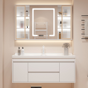 轻奢实木陶瓷一体盆浴室柜卫生间，洗漱台现代简约洗手洗脸盆柜组合