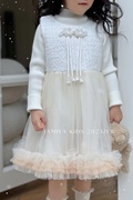 2024韩版拼接香风白色，马甲裙外套套装，女童儿童连衣裙公主裙