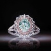 一航粉色水晶钻石戒指女镶嵌绿色，托帕石彩宝石女士戒指100