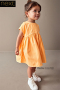 英国Next女童橙色纯棉连衣裙宽松短袖裙子N34-333