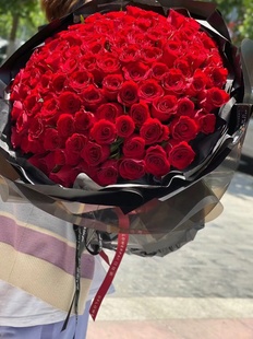 杭州同城鲜花，99朵红粉玫瑰花束送货上门鲜花速递同城送花生日花