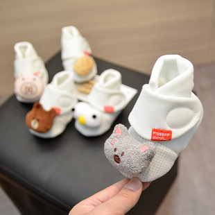 春秋冬地板袜0-1岁新生婴儿室内不掉鞋学步鞋子软底防滑男女宝宝