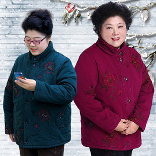 中老年女装冬装超大号棉衣妈妈装加肥加大200斤特体奶奶棉袄棉服