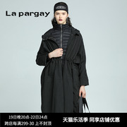 lapargay纳帕佳女装，秋冬季黑白色，中长款羽绒服大衣外套