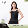 SUSSI/古色春季商场同款黑色蕾丝花边外穿内搭无袖背心吊带上衣女