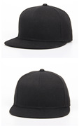 素版平沿帽空白嘻哈街舞帽子，纯棉时尚流行男女黑白红蓝棒球帽子