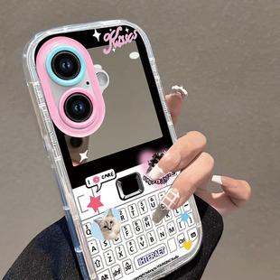 适用苹果16手机壳iPhone15Promax新女款IP14镜面IP13泡芙壳十二11复古按键Xsmax防摔8plus保护套6s软壳mini潮