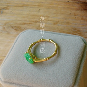 拾翠轩·高级私人定制镶嵌留图 黄金喷砂貔貅戒指款式