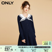 ONLY奥莱夏季少女减龄学院风收腰显瘦长袖连衣裙女