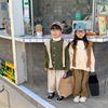 2024春季韩版男女童圆领儿童蝙蝠衫外套普通外套B类纯色立领