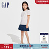 Gap女童2024春夏纯棉花卉logo灯笼袖短袖T恤儿童装上衣890395