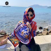 2023沙滩丝巾纱巾，超大披肩云南丽江三亚海边旅游拍照防晒外搭