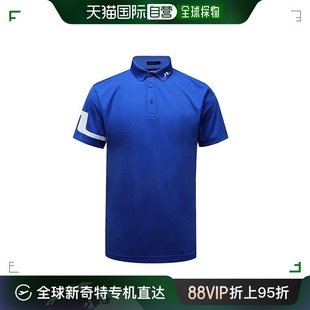 韩国直邮Jlindeberg T恤 男士功能性短袖立领衬衫蓝色 GMJT07621-