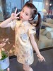 女童改良旗袍连衣裙夏季中国风，泡泡袖流苏汉服，裙子中式气质公主裙