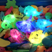 儿童钓鱼玩具磁性鱼宝宝小孩钓鱼池套装磁铁发光感应鱼戏水池男孩