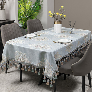 欧式奢华家用长方形正方形布艺椭圆形，客厅茶几台布餐桌布圆桌桌布
