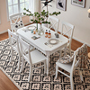 美式全实木餐桌椅组合简约现代白色长方形4/6人小户型家用饭桌子