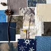 冬藏 银装素裹 植物染手工DIY布料棉麻丝手作拼布设计素材