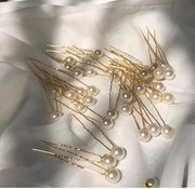30支珍珠发钗日常百搭点缀古风汉服头饰造型女新娘盘发叉发簪子