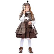 lolita服英伦学院风，cosplay服装儿童，侦探福尔摩斯套装含披肩眼镜
