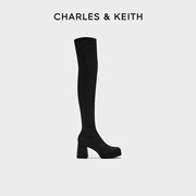 charles&keith秋冬女靴ck1-90580182加绒防水台高跟，过膝长靴女