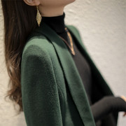 墨绿色西装外套女秋装2023高端气质，百搭羊毛西服上衣宽松显瘦