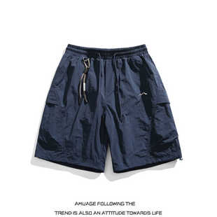 Amuage美式工装多口袋短裤男夏季潮牌宽松沙滩休闲男士运动五分裤