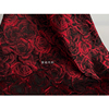 廓形立体感暗红色玫瑰凹凸，浮雕提花面料旗袍，汉服设计师服装布料