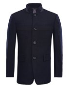 秋冬季男士羊毛混纺立领，暗纹呢外套，商务时尚男士休闲服外套j35222