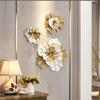 多丰现代欧式铁艺挂件墙面装饰客厅背景墙玄关金属壁饰金色花朵壁
