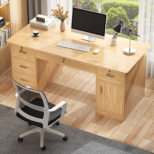 办公桌简约现代家用卧室简易书桌，写字桌带抽屉桌子学生台式电脑桌