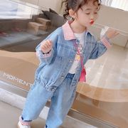 女童牛仔套装2022春装童装儿童韩版中小童休闲女宝宝两件套潮