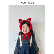 小狐狸耳朵发带~韩国儿童帽子秋冬男童女童，宝宝护耳帽婴儿毛线帽